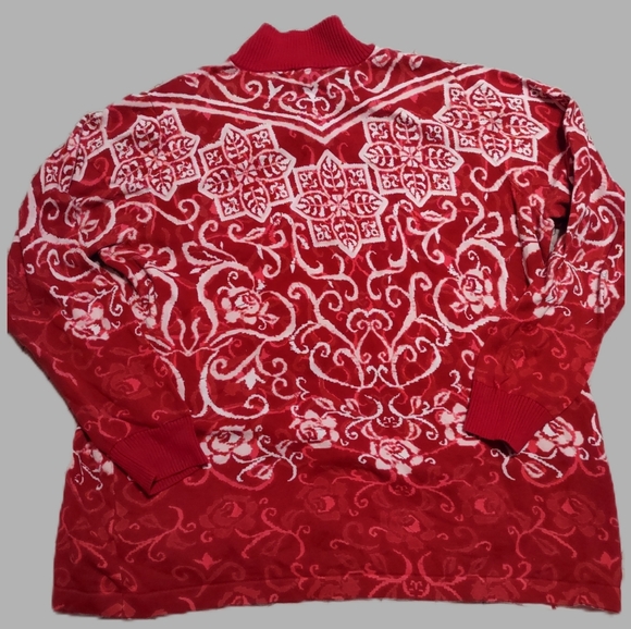 Bob Mackie Red and White Women's Cardigan - Picture 5 of 8